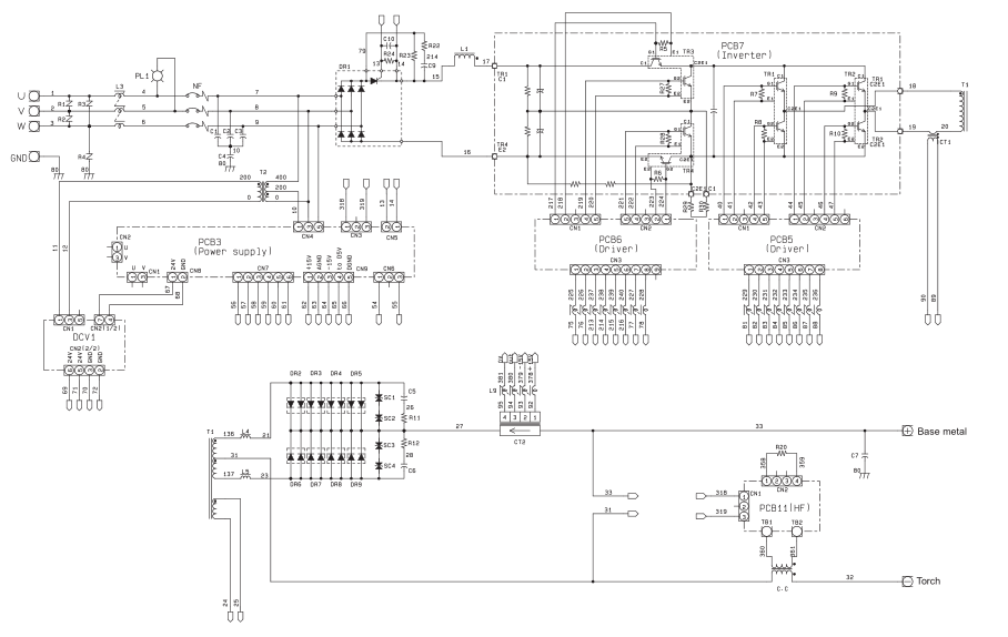 OTC焊機T500P的電氣圖 OTC焊機T500P的電氣圖