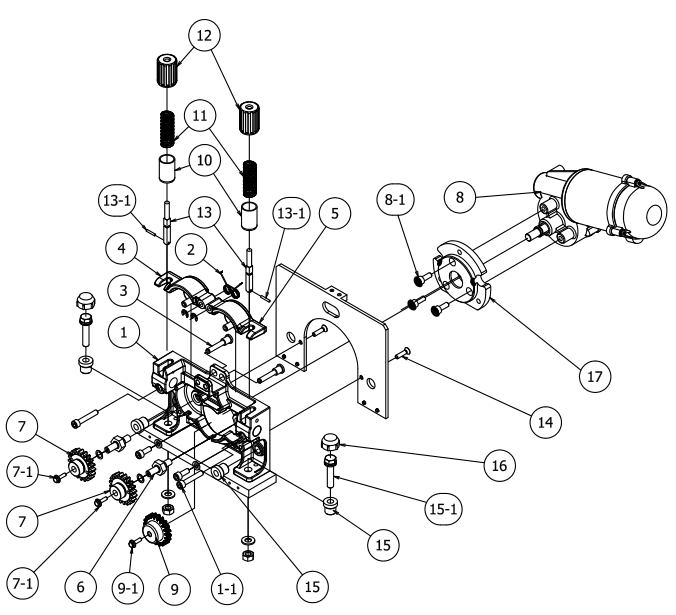 AF-A-4012-C送絲機(jī)構(gòu)部分(L11236B00)的分解圖 AF-A-4012-C送絲機(jī)構(gòu)部分(L11236B00)的分解圖