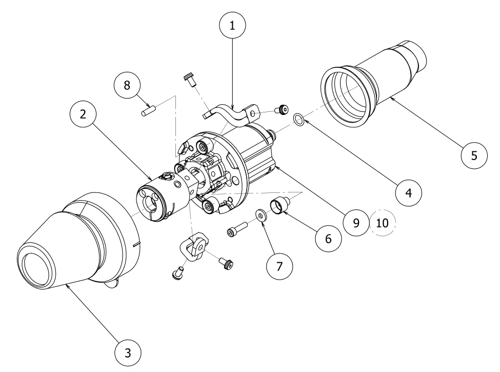 OTC焊接機(jī)器人防碰傳感器SSB分解圖 OTC焊接機(jī)器人防碰傳感器SSB分解圖